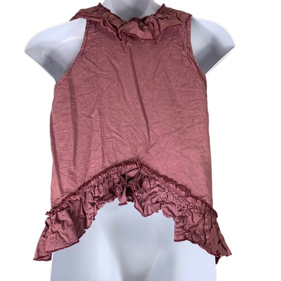 RitaNo Tiara Vest Size Small Purple Ruffled Trim High Low Hem Hook Front NEW - Picture 2 of 4